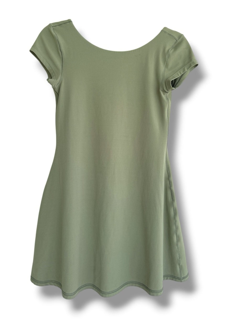 Backless Scoop-Neck Mini Dress in Sage Green